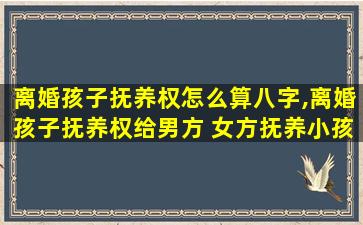 离婚孩子抚养权怎么算八字,离婚孩子抚养权给男方 女方抚养小孩